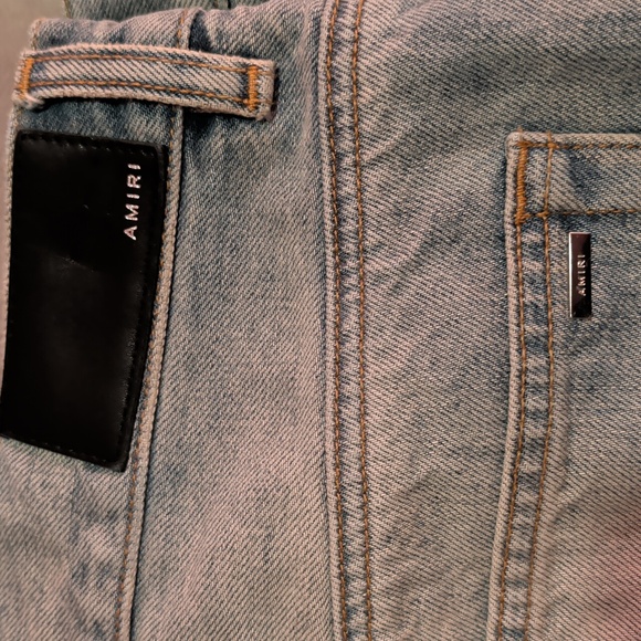 AMIRI Light Blue Released Hem Size 29 Button Fly 90s Men Jeans With Box - Picture 3 of 17